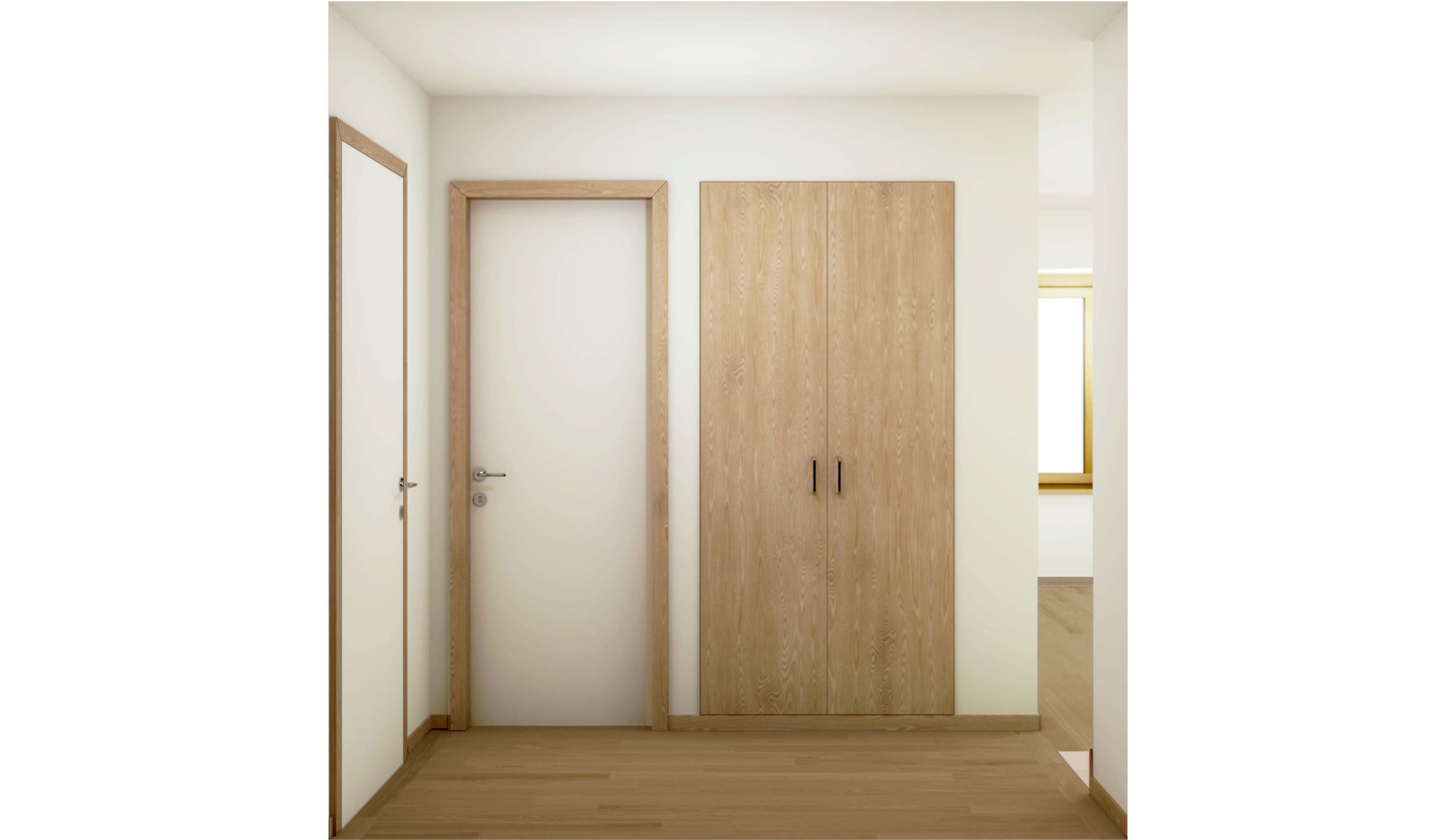 Entrée avec placards en chêne