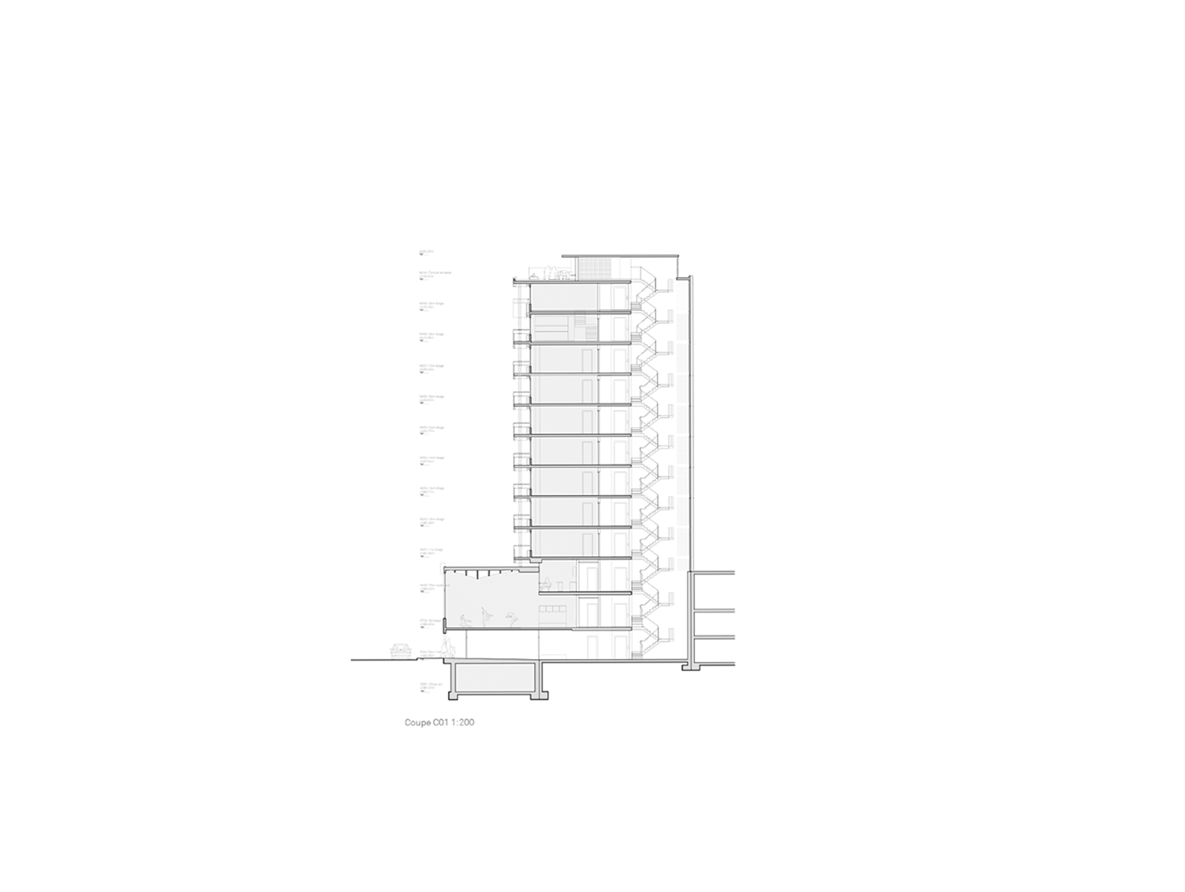 Coupe C01 du bâtiment